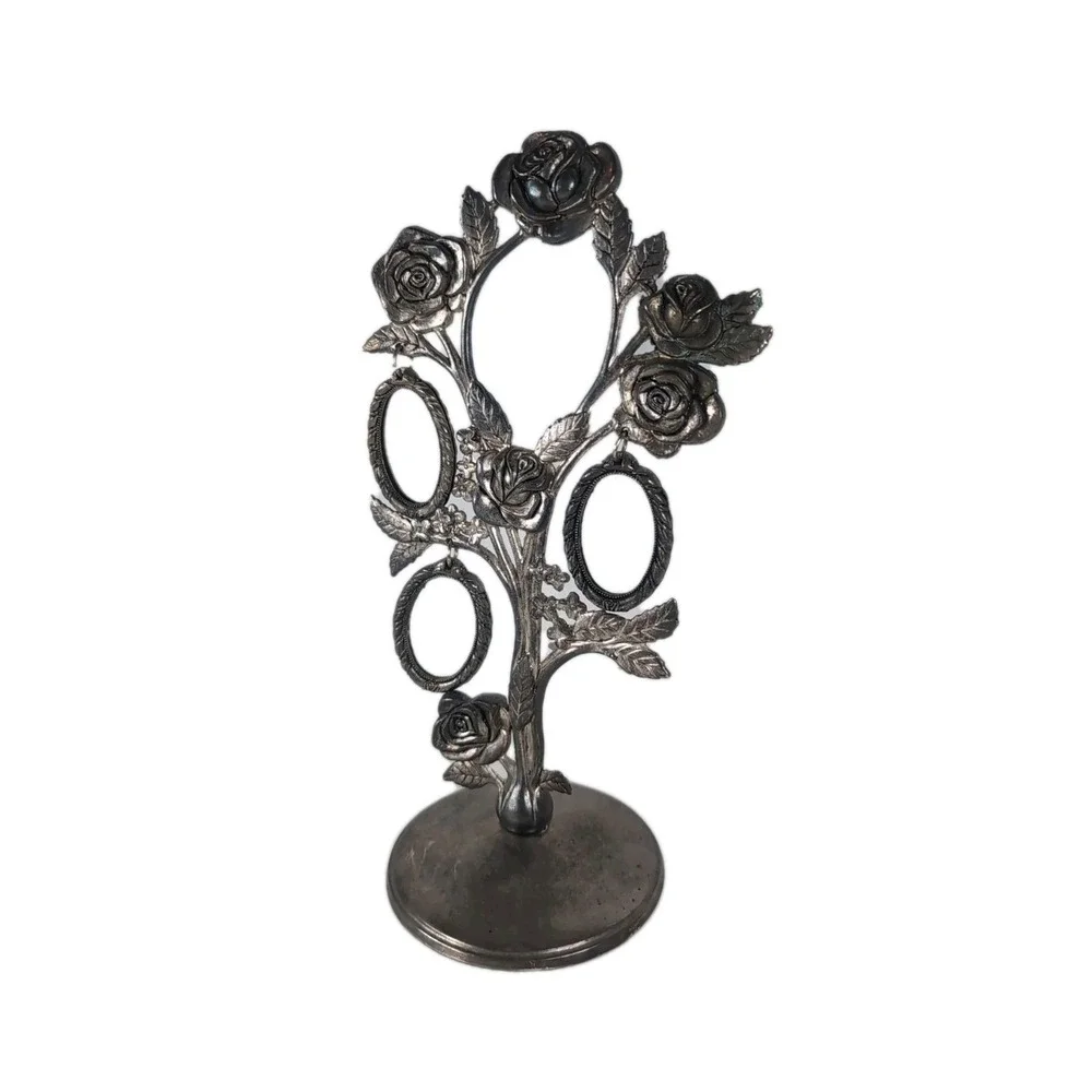 Godinger Silver Art Co. Plated Hanging Picture Frame Tree Roses Flowers Vintage